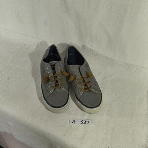 Sperry Top Sider Women's Size 8 Casual Gray Deck Shoes with Tan Leather Laces